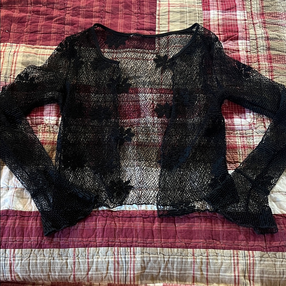Black Distressed Knit Sweater